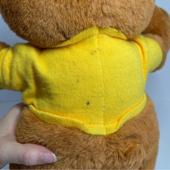 Vintage Zellers Canada Store Zeddy Teddy Bear Mascot Yellow Shirt 90s Plush Toy - Picture 7 of 16